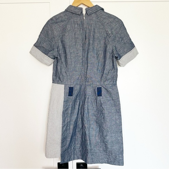Grey by Jason Wu denims chambray dress 8 cotton linen pockets casual blue shirt - Picture 6 of 13